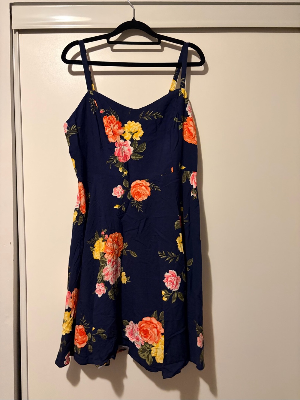 Old Navy Navy Floral Spaghetti-Strap Mini Dress